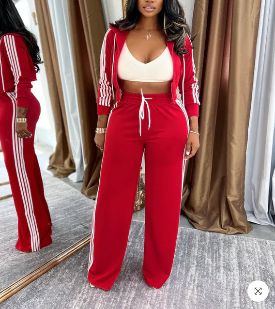 Side Striped Pants Set