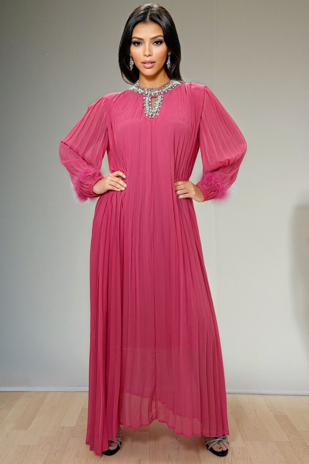 Pleated Jewelry Dress