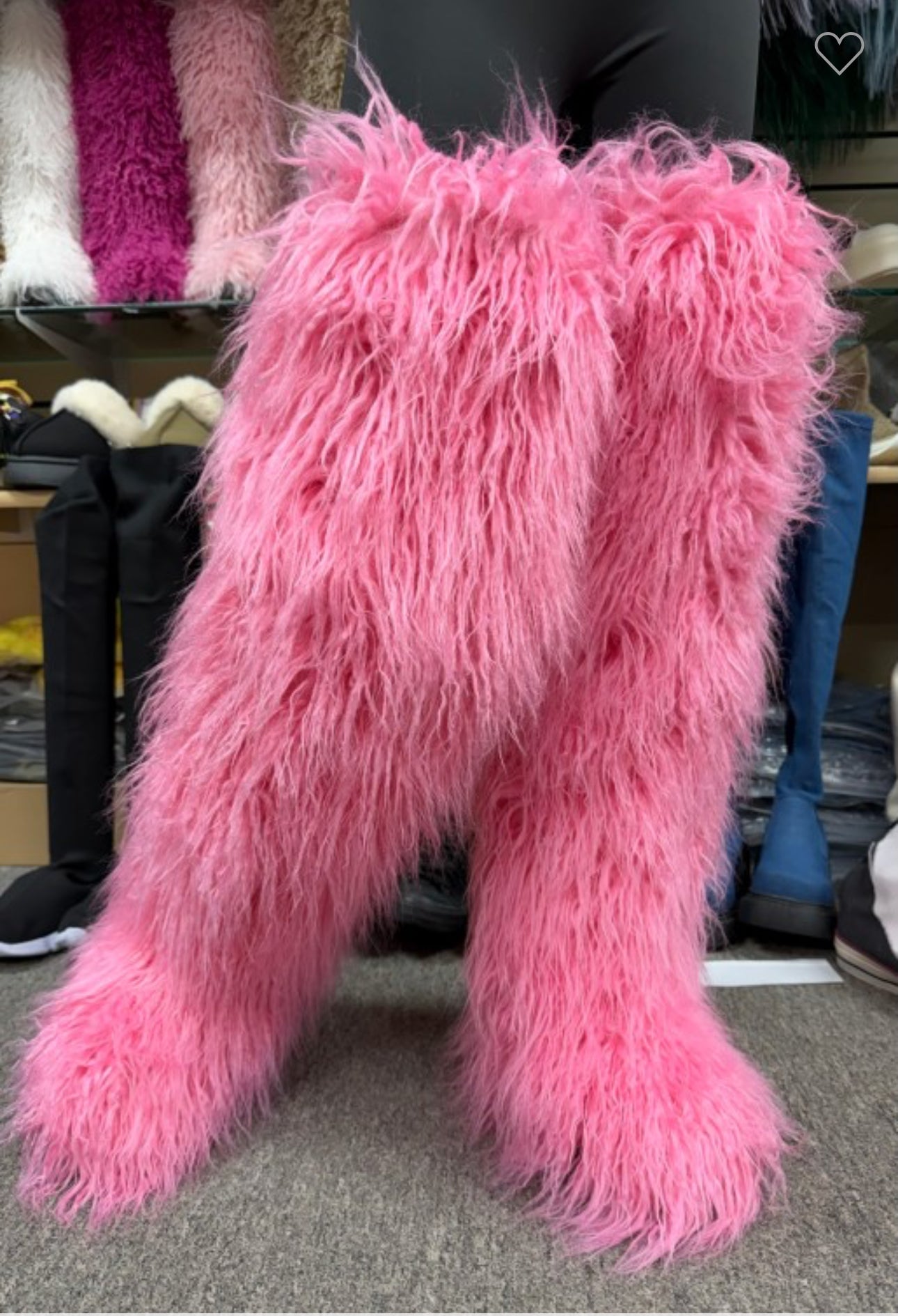 Pink Thigh Fur Boot