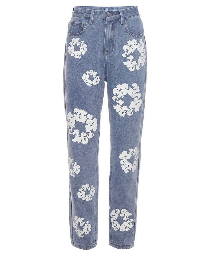 Flower Denim Jeans