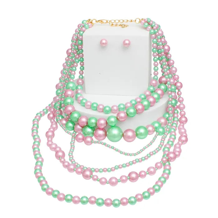 AKA Sorority Necklace Set