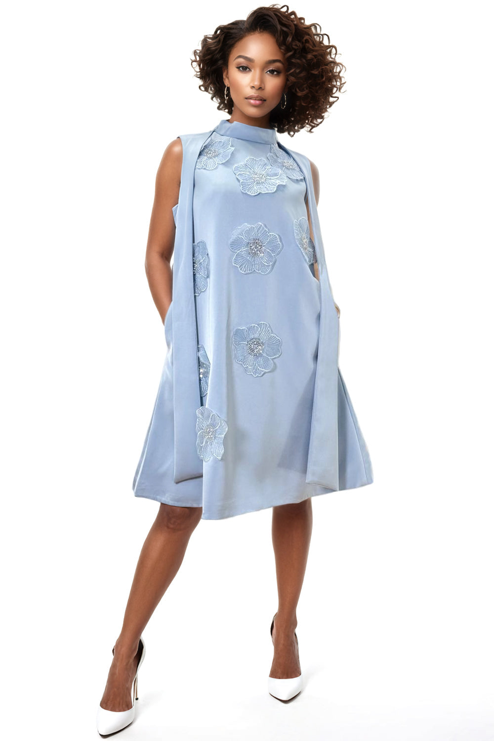 Flower Appliqués Dress