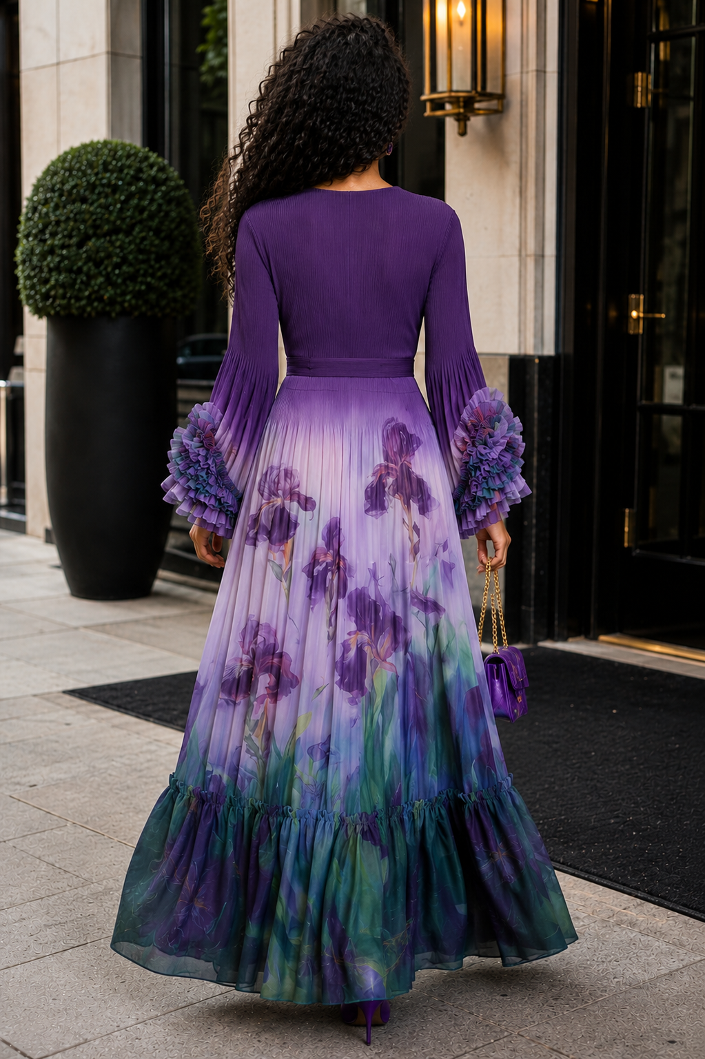 TWILIGHT BLOOM FLORAL MAXI DRESS
