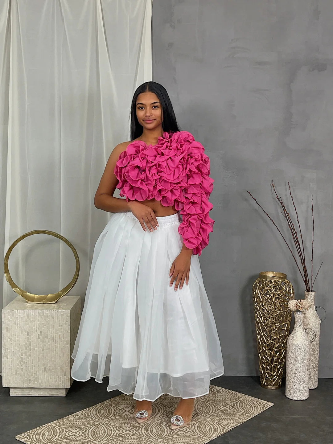 ORGANZA MIDI SKIRT