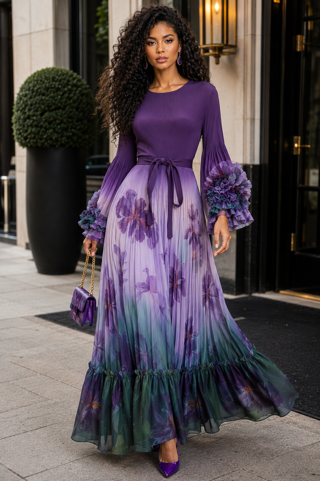 TWILIGHT BLOOM FLORAL MAXI DRESS