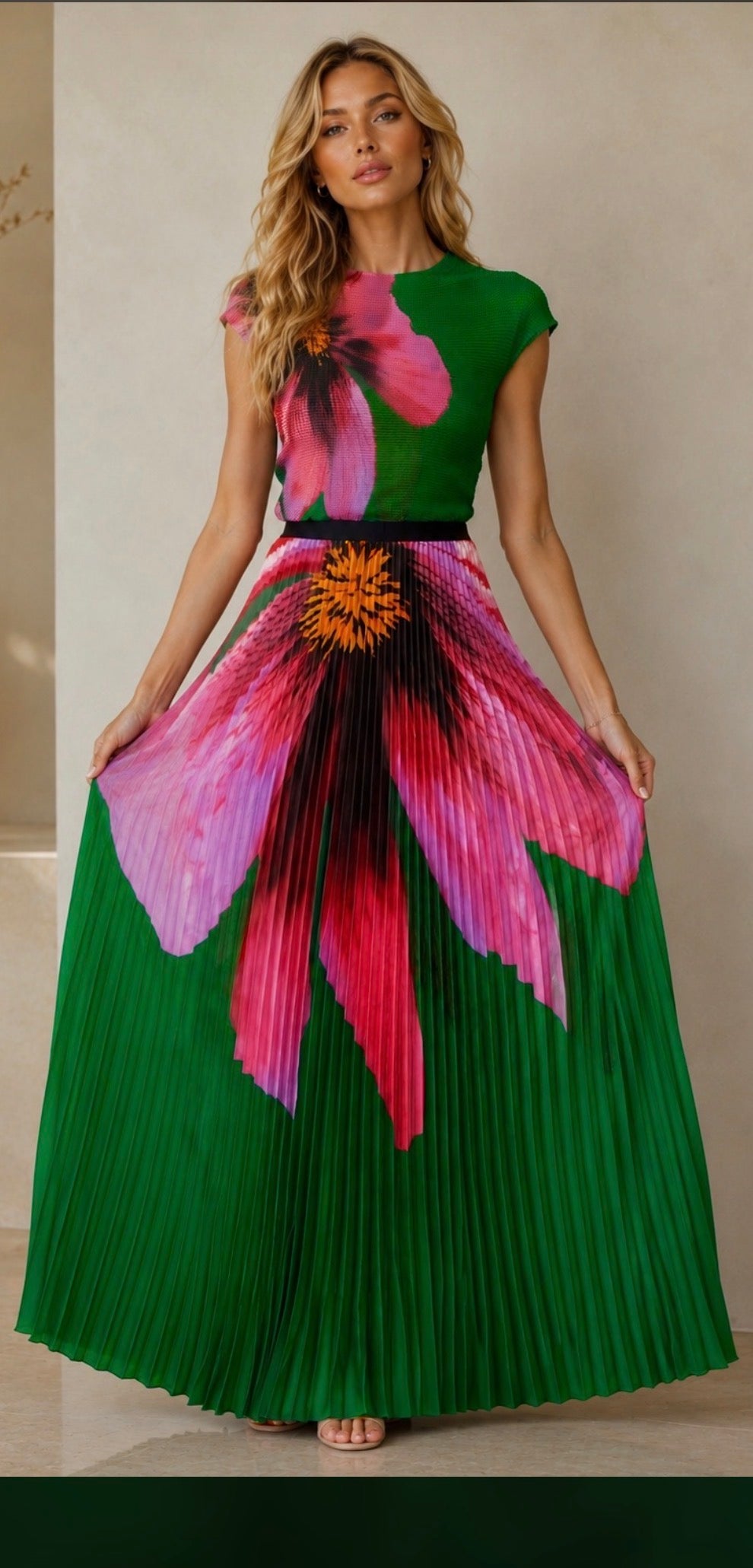 WILDFLOWER ELEGANT PLEATED SKIRT SET
