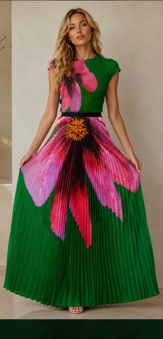 WILDFLOWER ELEGANT PLEATED SKIRT SET