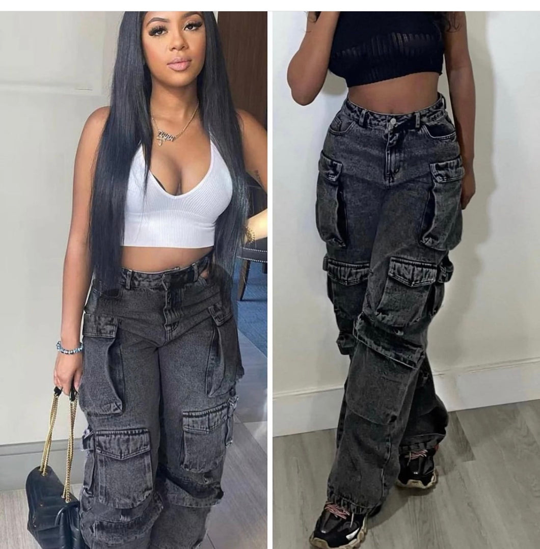 Cargo Denim Pants