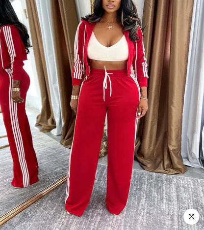 Side Striped Pants Set