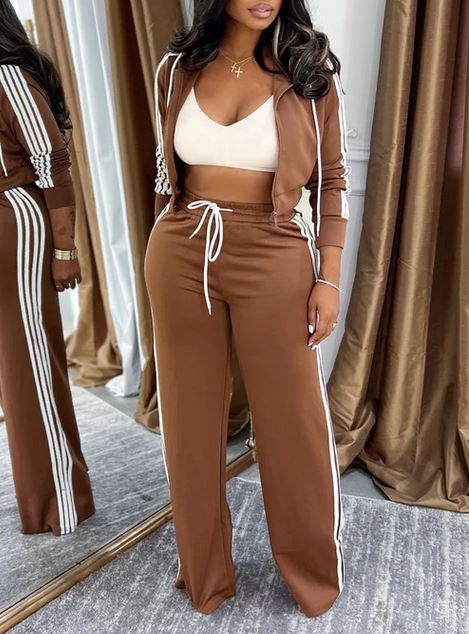 Side Striped Pants Set