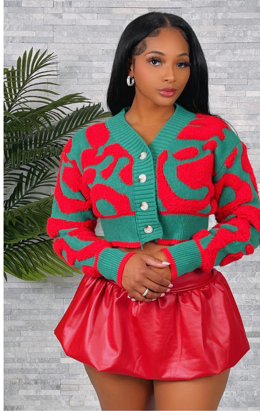 Knit Crop Cardigan (Plus)