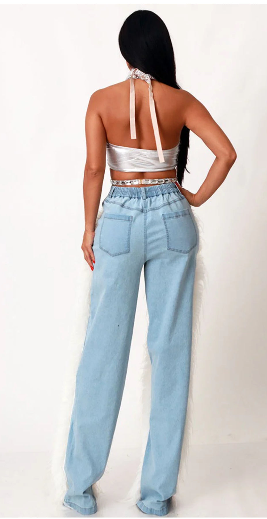 Fur Denim Jeans