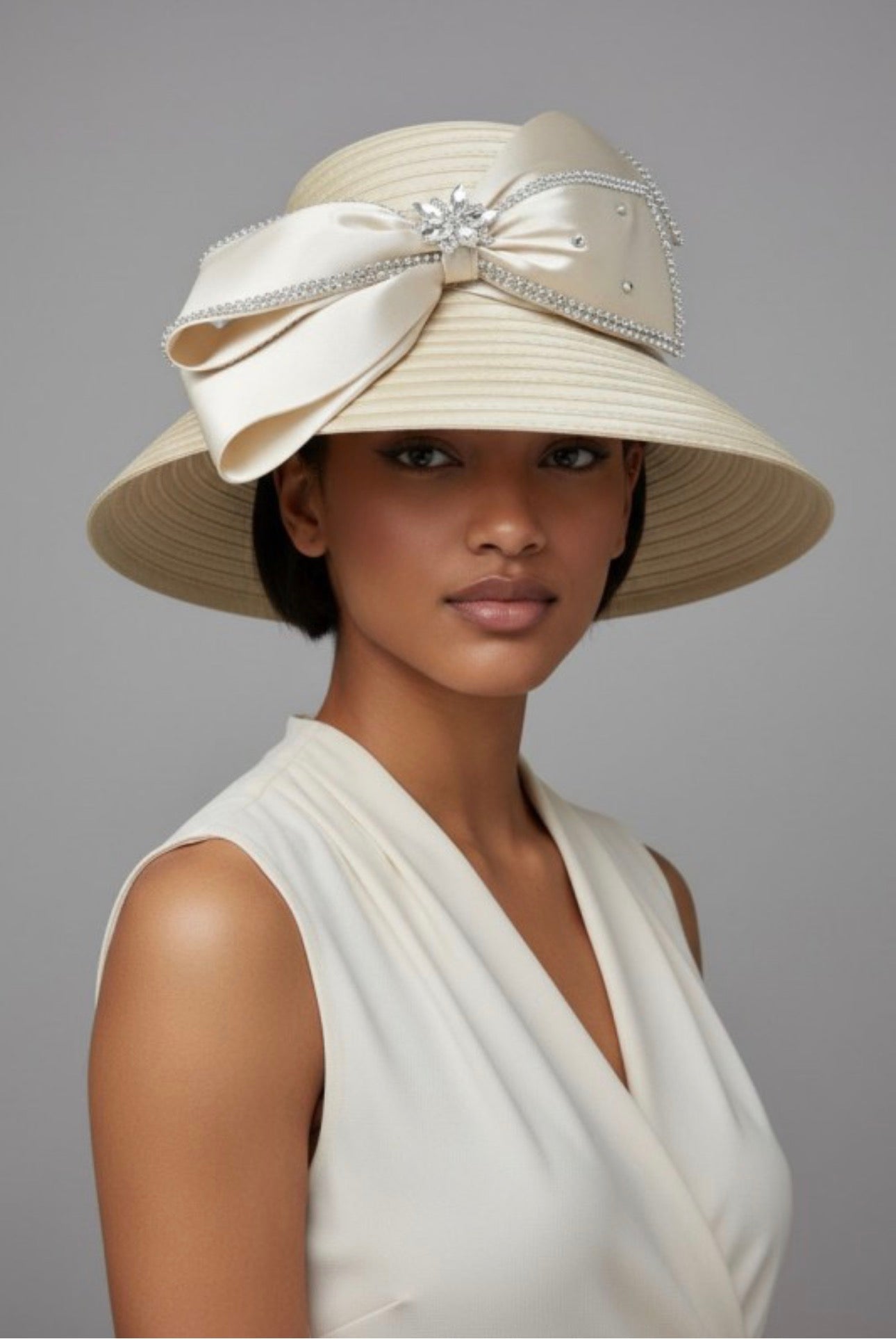 ELEGANT FLORAL STONE
ACCENT HAT