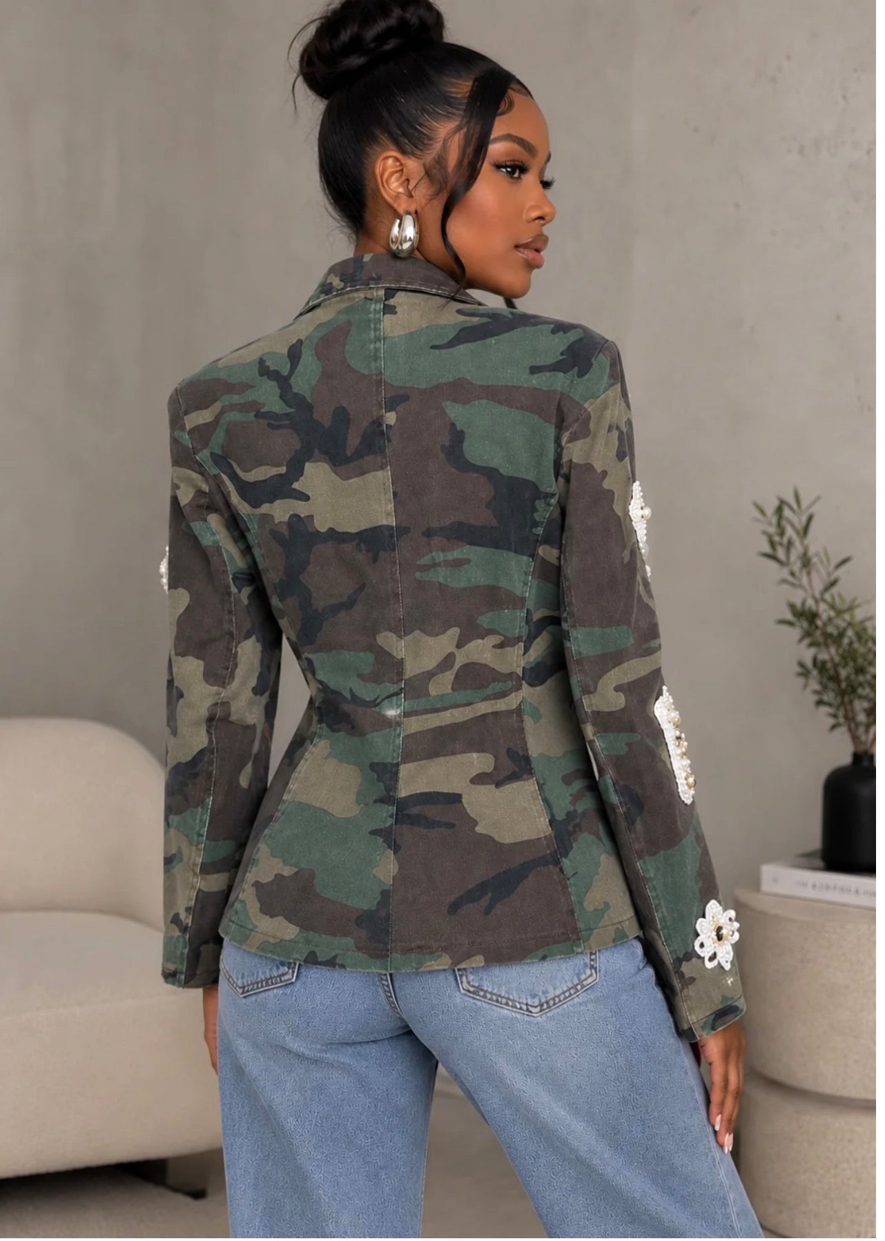 PATCHED DENIM BLAZER