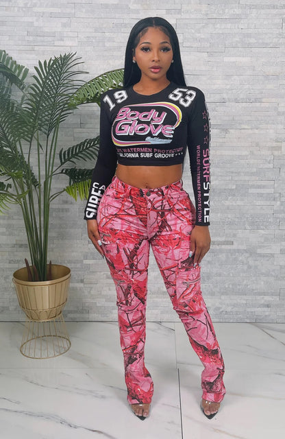 SHOULDER PAD RACER CROP TOP