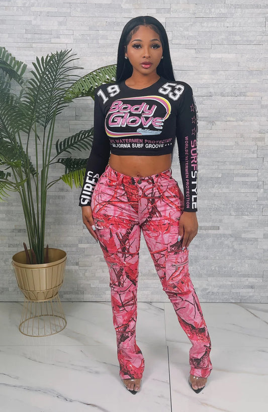 SHOULDER PAD RACER CROP TOP