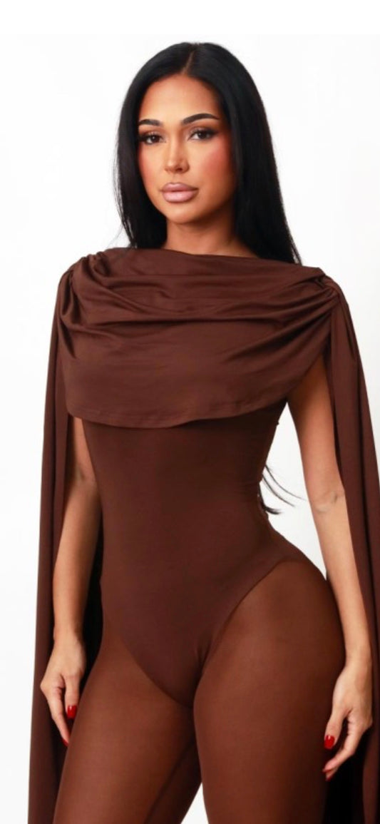 Cocoa Drape Bodysuit