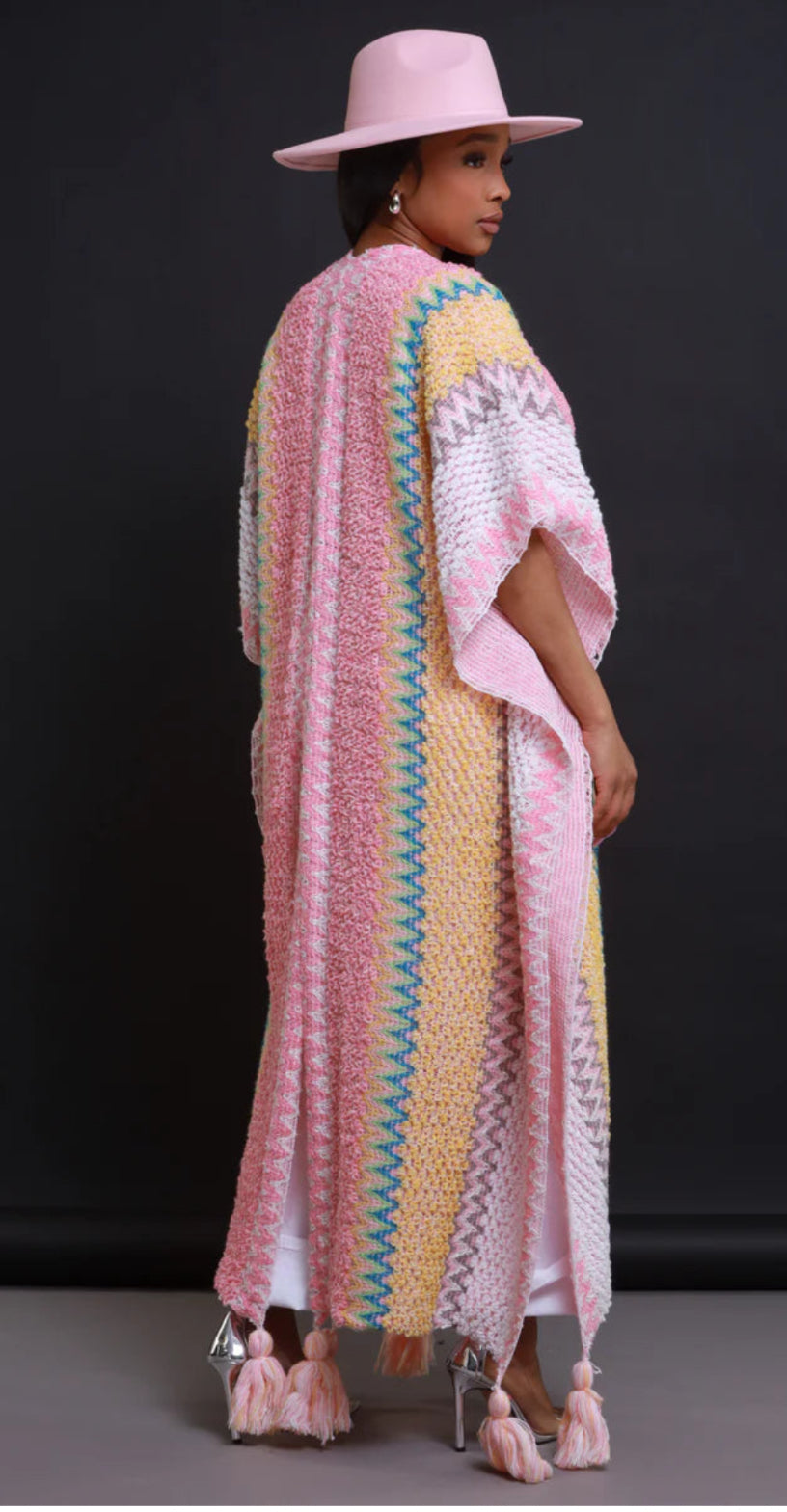 LONG MULTI COLOR KNIT CARDIGAN (ONE SIZE)