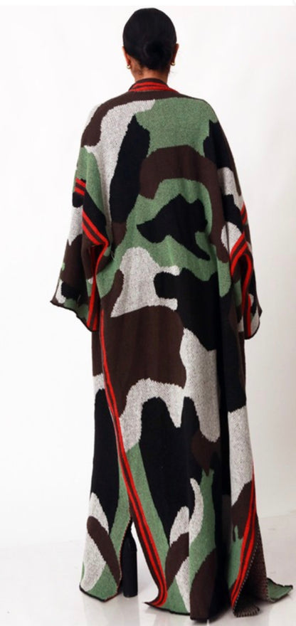 Camouflage Print Cardigan