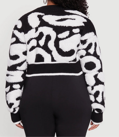Knit Crop Cardigan (Plus)