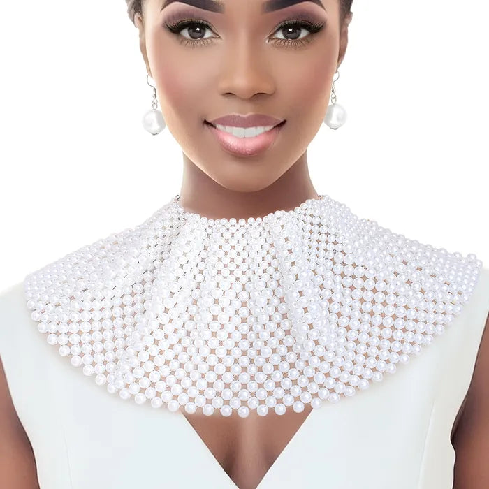 CHOKER PEARL BIB SET